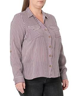 VERO MODA Damen VMBUMPY L/S Shirt New NOOS Bluse, Snow White/Stripes:Winetasting, L von VERO MODA