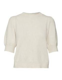 VERO MODA Damen VMDOFFY 2/4 O-NECK Pullover GA NOOS Strickpullover, Birch/Detail:Melange, MW / 30L von VERO MODA