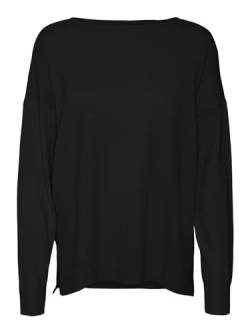 VERO MODA Damen VMKARIS LS BOATNECK BOXY GA BOO Pullover, Black, XS von VERO MODA