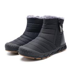 VERROL Herren Winterstiefel Leicht Bequem rutschfest Schneestiefel mit Warm Gefüttert Outdoor Winter Boots mit Reißverschluss von VERROL