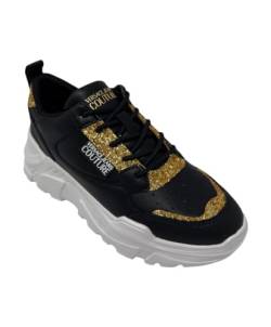 VERSACE JEANS COUTURE 75va3sc2 Sneaker Damen Schwarz/Gold - 40 - Sneaker Low Shoes von VERSACE JEANS COUTURE