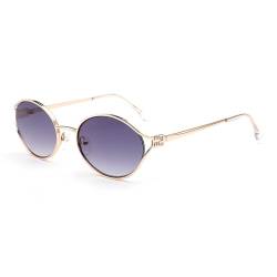 VFDHN Ovale Sonnenbrille im Retro-Metallrahmen für Damen und Herren, zum Autofahren, Herren-Sonnenbrille, kleine Sonnenbrille, UV400, Roségold, Einheitsgröße von VFDHN