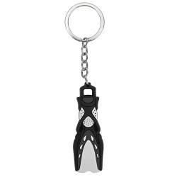 PVC Diving Theme Schlüsselring, einzigartige Kurze Flipper Form Schlüsselbund Schlüsselring Divers Schlüsselhalter mit Schlüsselkette(10 * 5 * 2cm-Schwarz) Tauchen von VGEBY