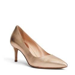 VIDA Damen Women's Tara Pumps Luxuriöses italienisches Leder, Gold, 38.5 EU von VIDA