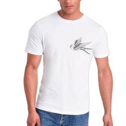 VIENTO Golondrine Remastered Herren T-Shirt (DE/NL/SE/PL, Alphanumerisch, L, Regular, Regular, Weiß) von VIENTO