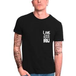 VIENTO Live Now Herren T-shirt (DE/NL/SE/PL, Alphanumerisch, XL, Regular, Regular, Schwarz) von VIENTO