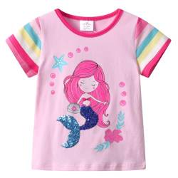 VIKITA Mädchen Kurzarm Baumwolle T-Shirt Top 1-8 Jahre S6307 8T von VIKITA