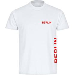 VIMAVERTRIEB® Herren T-Shirt Berlin - Brust & Seite - Druck: rot - Männer Shirt Fußball Fanartikel Fanshop - Größe: XXL weiß von VIMAVERTRIEB