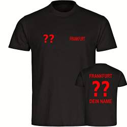 VIMAVERTRIEB® Kinder T-Shirt Frankfurt - Trikot mit Deinem Namen und Nummer - Druck: rot - Shirt Jungen Mädchen Fußball Fanartikel Fanshop - Größe: 152 schwarz von VIMAVERTRIEB