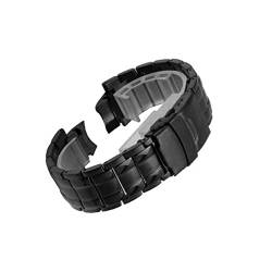 VISIYUBL Metall Armbandband Armband for Casio Fit for EFID EFX-500D EFX500D EFX-500 Smartwatch-Edelstahl-Uhrenbänder (Color : Black) von VISIYUBL