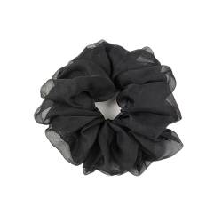 Haargummi aus Organza for Damen, elastisches Haarband, mehrfarbig, Haarbänder, Stirnband, Pferdeschwanzhalter, Haar-Accessoires for Mädchen(Black) von VIVAZYTGH