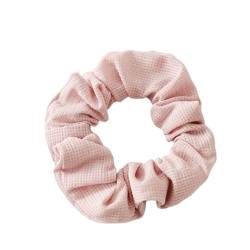 Haarseil for Mädchen, einfarbig, faltig, elastisches Haargummi, Pferdeschwanzhalter, koreanischer Haarring, einfaches Haar-Accessoire(Pink) von VIVAZYTGH