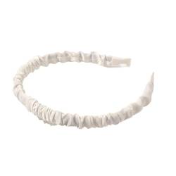 Schöne Falten Einfarbig Haarbänder for Frauen Koreanische Süße Dünne Waschung Haar Hoops Lünette Stirnbänder Mädchen Haar Zubehör(White) von VIVAZYTGH