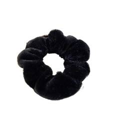 Süßes Haarband aus Plüsch, elastisches Haarband, einfarbig, Haargummis, Haargummis, Pferdeschwanzhalter, Haar-Accessoires for Mädchen(Black) von VIVAZYTGH