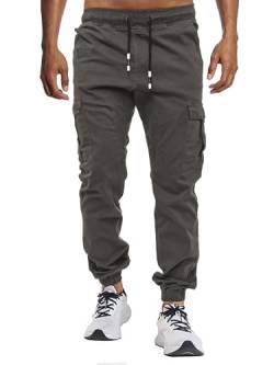 VMSUCIJ Herren Hose Chino Cargo Hose Jogginghose Baumwolle Casual Jogger Männer Modern Sport Jogginghosen für Herren Sweatpants mit elastischem Bund und Kordelzug und Taschen,Grau 02,M von VMSUCIJ