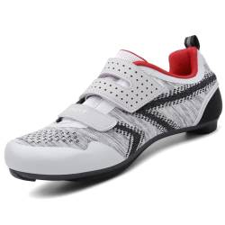 VNANV Fahrradschuhe Herren Damen Rennradschuhe MTB Schuhe Herren Damen rennradschuhe Herren rennrad Fahrradschuhe Look SPD SPD-SL Delta Lock Pedal Reitschuhe Schuhen (hellgrau10,47) von VNANV