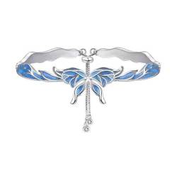 VOCUE Bezauberndes blaues Schmetterlings-Charm-Armband, stilvolles Armband mit verstellbarer Kette, bunter Handkette, Schmuck für Partys von VOCUE