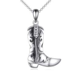 VONALA Cowgirl Stiefel Halskette Sterling Silber Cowboy Stiefel Kette Western Vintage Schmuck Geschenk für Damen Mädchen von VONALA