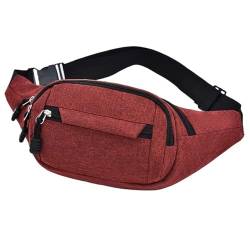 Brustgurt for Männer Frauen Taille Tasche männlich weiblich Fanny Pack Beutel Murse Geldbörse Nierenreihe Bumbag Bauchtasche Herren(Red A) von VONCYKI