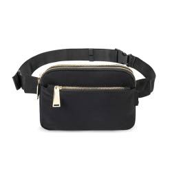 Damen Gürteltasche aus Nylon, lässige Brusttasche for Damen, for Männer, Gürteltasche, Reisetasche, Hüfttasche, Sporttasche Bauchtasche Herren(Black) von VONCYKI