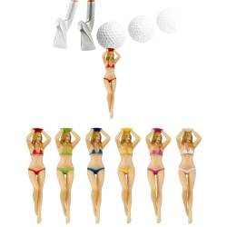 Lustige Golf Tees, 6 Stück Sexy Lady Golf Tees, Damen Farbige Bikini Golf Tees, Kunststoff Golf Tees, Golfspaß Geschenk, für Männer Frauen Golftraining Golf Zubehör Golf Übungs von VQEOEOT