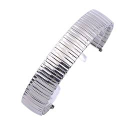 VRKRTVBLB Elastisches Uhrenarmband aus Edelstahl, 12 mm, 14 mm, 16 mm, 18 mm, 20 mm, 22 mm, universelles Uhrenarmband for Herren und Damen(Silver,14mm) von VRKRTVBLB