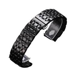 VRKRTVBLB Uhrenarmband aus Edelstahl, 16 mm, 18 mm, 19 mm, 20 mm, 21 mm, 22 mm, Universal-Ersatzarmband for Smartwatches, Unisex-Uhrenarmband(Black,21mm) von VRKRTVBLB