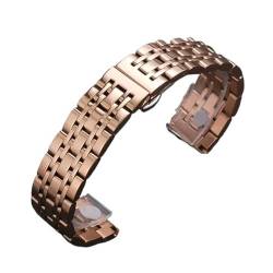 VRKRTVBLB Uhrenarmband aus Edelstahl, 16 mm, 18 mm, 19 mm, 20 mm, 21 mm, 22 mm, Universal-Ersatzarmband for Smartwatches, Unisex-Uhrenarmband(Rose Gold,19mm) von VRKRTVBLB