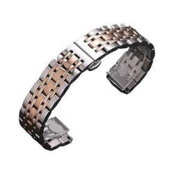 VRKRTVBLB Uhrenarmband aus Edelstahl, 16 mm, 18 mm, 19 mm, 20 mm, 21 mm, 22 mm, Universal-Ersatzarmband for Smartwatches, Unisex-Uhrenarmband(Silver,22mm) von VRKRTVBLB