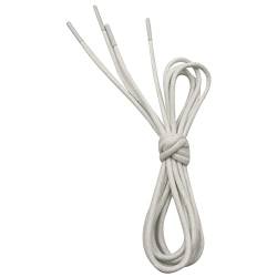 VSUDO Business Schnürsenkel Weiß Rund Gewachste, White Waxed Dress Shoelace, ø2,5 mm dünne Weiße Schnürsenkel/Schuhbänder für Lederschuhe, Herenschuhe, Anzugschuhe (2Paar-Weiß-060cm) von VSUDO