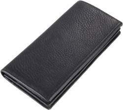 VSULZVNU Echtes Leder Geldbörse Herren Leder Lange Geldbörse Clutch Tasche Männliche Geldbörse Geldklammern Geldtasche, D, 18.5cm von VSULZVNU