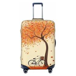 VTCTOASY Reisegepäck-Abdeckung, Motiv: Baum, Herbst und Fahrrad, modisch, elastisch, passend für Gepäck von 45,7 - 81,3 cm, Schwarz , M von VTCTOASY