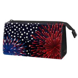 Make up Taschen Organizer,Kosmetiktaschen für Frauen,amerikanische Flagge Feuerwerk Urlaub,kleine Make up Tasche von VTGHDEEQ