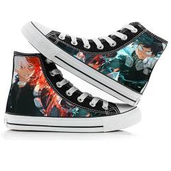 Uni My Hero Academia Canvas Schuhe High-Top Schuhe Boku No Hero Academia Izuku Midoriya Katsuki Bakugo Shoto Todoroki Cosplay Casual Lace Up Sneakers für Anime Fans, Typ8, 35 EU von VUEHVO