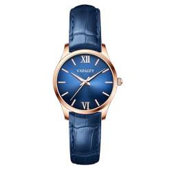 VXFAIZY Damen Einfachheit Uhr Wasserdicht Casual Armbanduhr für Frauen(Blau) von VXFAIZY