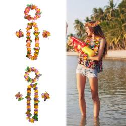 8 Stücke Hawaii Blumenketten, Hawaii Kette Blumen Girlanden, Bunte Hawaiiketten mit Hawaiianische Plumeria Haarspange für Hawaiian Party Strand Dekorationen Zubehör von VYZUTR