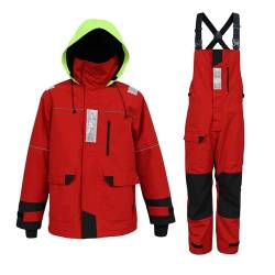 Segeljacke und Latzhose für Herren, Offshore-Segeln, Küstenkreuzfahrten, Segeln bei schlechtem Wetter, Anzüge, rot, Medium von VZKAK