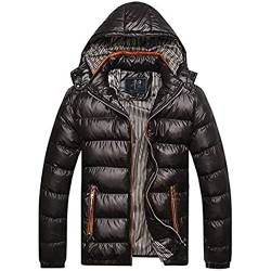 Vagbalena Herren Winter Warme Daunenjacke Mountain wasserdichte Ski Schneedichte Jacke wasserdichte Parka-Jacke Warme verdickte Outdoor-verdickte Jacke (Schwarz,4XL) von Vagbalena