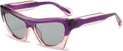 Vagbalena Modische Cat-Eye-Sonnenbrille für Herren und Damen ovale futuristische klobige Sonnenbrille Punk-Sonnenbrille mit umlaufendem Rand coole Sportbrille (Eine Größe,Stil 2) von Vagbalena