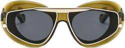 Vagbalena Übergroße Cat Eye Sonnenbrille für Herren und Damen modische Retro Punk Cat Eye-Sonnenbrille kompakte Retro Chic Sonnenbrille 90er Jahre Sonnenbrille (Eine Größe,Grün) von Vagbalena