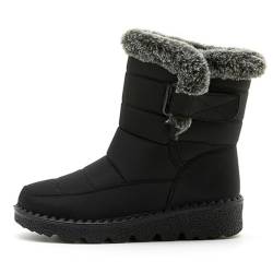 VaiKanhai Stiefel Damen Kurzschaft Warm Winter Boots Anti-Rutsch Winterschuhe Damen Schneestiefel Retro Dicke Plateau Winterstiefel Gefüttert Stiefeletten Winter Schneeschuhe Outdoor Freizeit von VaiKanhai