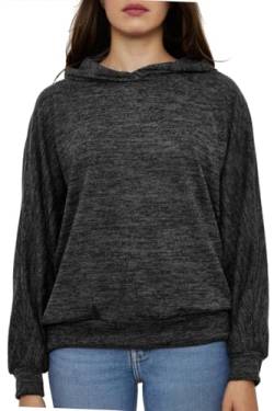 Van Der Rich ® - Pullover im Oversize-Stil, Einfarbig, mit Haube- Damen (Schwarz Uni, M-L) von Van Der Rich