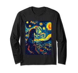 Sternennacht Van Gogh Einhorn Langarmshirt von Van Gogh Einhorn für Damen Herren & Kinder