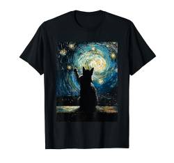 Sternennacht Van Gogh Katze T-Shirt von Van Gogh Katze für Damen Herren & Kinder