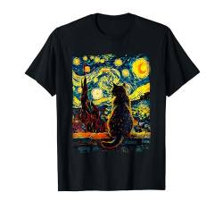 Sternennacht Van Gogh Katze T-Shirt von Van Gogh Katze für Damen Herren & Kinder