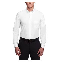 Van Heusen Herren Kleid Hemd Regular Fit Oxford Solid Buttondown Kragen, Weiss/opulenter Garten von Van Heusen