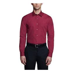 Van Heusen Herren Poplin Fitted Solid Point Collar Dress Shirt Smokinghemd, Magenta, 42 cm Hals 91 cm-94 cm Ärmel von Van Heusen