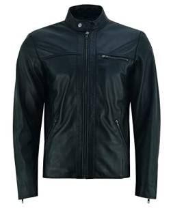 Vance Herren Echt Lederjacke aus 100% Lammleder (Schwarz) oder Rindsleder (Braun) (DE/NL/SE/PL, Alphanumerisch, 3XL, Regular, Regular, Schwarz) von Vance The Leather Company