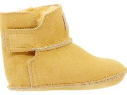 Vanuba - Kinder Hausschuhe Kiko 18 EU, Lammfell Winterschuhe, Baby Schuhe, Junge und Mädchen, Echtleder, Handgefertigt, Warme - Mustard von Vanuba