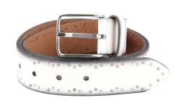 Vanzetti Denim Love 35mm Full Leather Belt W105 White von Vanzetti